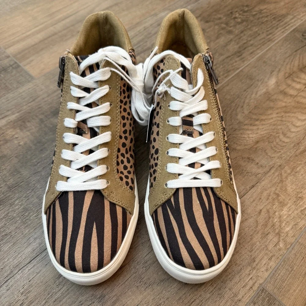 NEW Faryl by Farylrobin AE Animal Leopard Zebra High Top Sneakers Women 7 Street